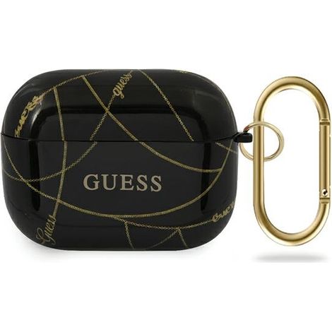 Guess guacaptpuchbk AirPods Pro Hülle schwarz/schwarz Goldkette Kollektion