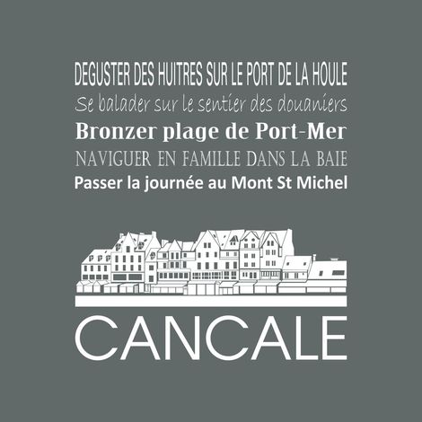 Tableau sur toile Cancale cendre 30x30 cm - Impression sur Toile Murale Décorative - Image imprimée en HD sur Toile - Toile sur Châssis en Bois FSC - Fabriqué en France (1/4)