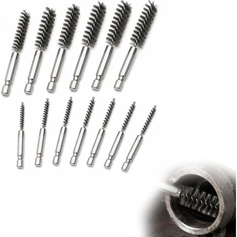 Brosse Métallique Perceuse Hexagonale 14 Pièces Cylindrique Argent (1/5)