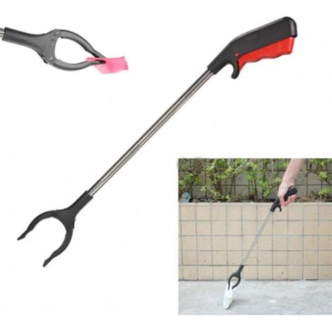 Pince Ramasse Déchet Caoutchouc ALU - Noir - 54CM - Compact et Pratique