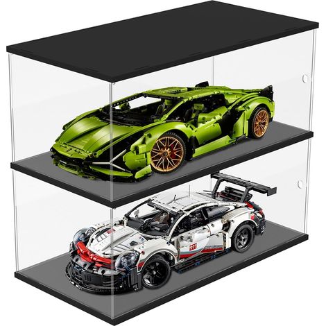 2 etageres Vitrine Acrylique pour Voiture 42115 42083 42096 Modele de Voiture à l'échelle 1/8, Grande Vitrine pour Collection, Boite Transparente Rangement Anti-poussière (1/5)