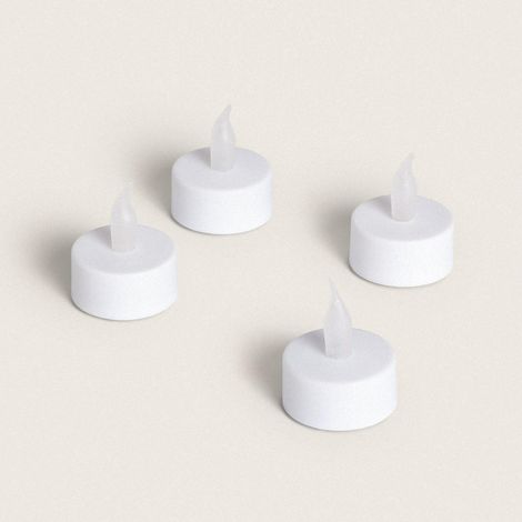 4 CANDELE A LED EFFETTO FIAMMA, Ø38MM, BIANCO CALDO, NATALE, LUCI DI NATALE (1/4)