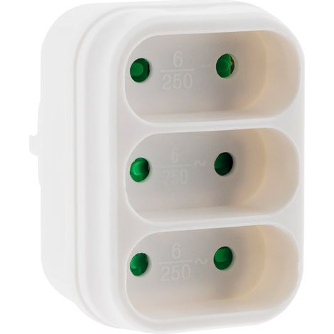 Multiprise triplite de façade 6A - Blanc - Zenitech (1/4)
