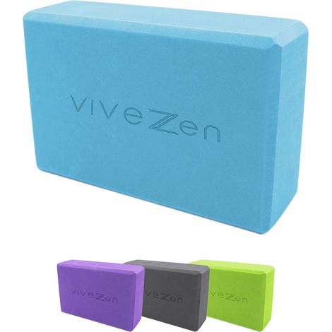 Brique, bloc de yoga 23 x 15 x 7,5 cm - EVA - Bleu - Vivezen (1/4)