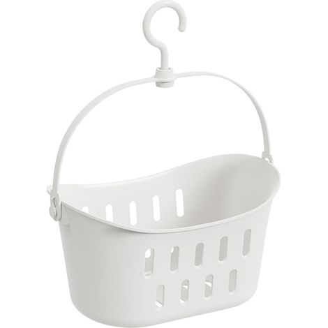Wall Mounted Shower Basket, Kitchen Storage Organizer, Compact Size for Multi Purpose Use, Strong Detail Feature, Household Utility Category, Hanging Basket with Hook for Vegetables Fruit Bathroom