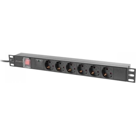 Lanberg Steckdosenleiste 6x Schuko m.Sch.,19"2m SCHW. C14