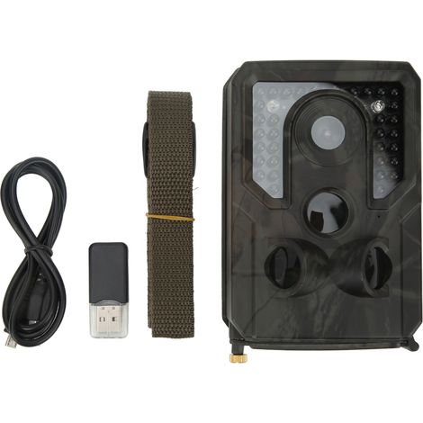 Caméra espion animalière 16MP à capteur infrarouge, détection de mouvement et déclenchement instantané, vision de nuit et enregistrement 1080P pour usage extérieur. (1/5)
