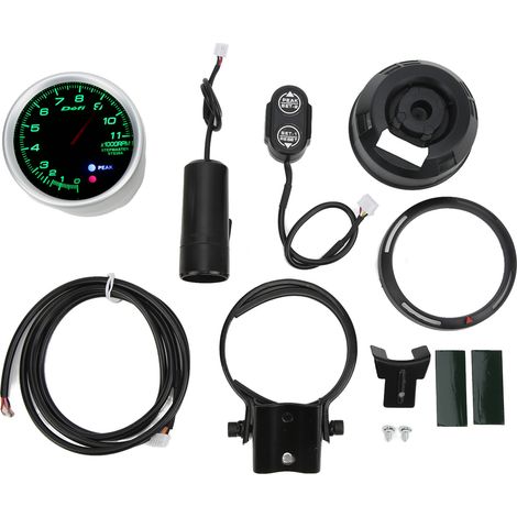 Compte-tours universel 12V 85mm/3,35in 0-11000 tr/min, rétroéclairage LED multicolore pour moto, camping-car, bateau (1/5)