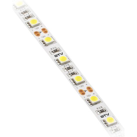 Ruban LED Flash 5050 de 5 m avec 300 LED, à intensité variable, divisible tous les 5 cm, 12 V, 72 W (14,4 Wm), 10 mm de large, blanc neutre 4000 K pour décoration de meubles (1/2)