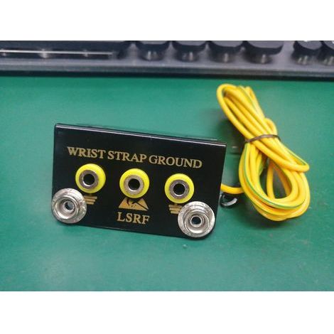 Connecteur de terre à anneau de prise antistatique en forme de L, avec câble Terminal pour la mise à la terre du bracelet ESD