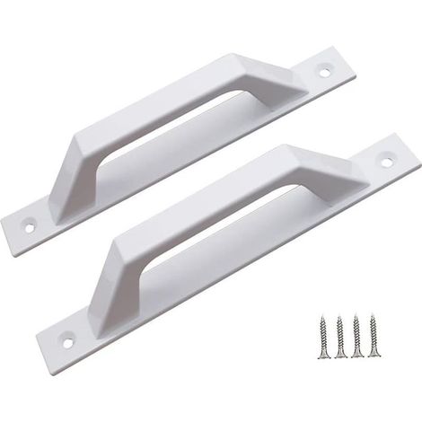 （White）Poignées de porte de grange sans percer de trous (1/4)