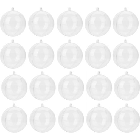 Eosnow 20 Stück transparente, befüllbare Ornament-Kugeln, DIY-Kunststoffkugel, Weihnachtsdekoration, Baum (5 cm)