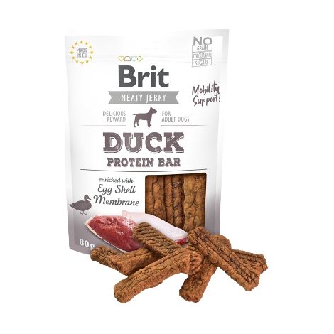 Barre protéinée Brit Meaty Jerky Snack au canard - 80 g (1/4)