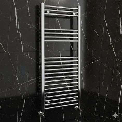 Radiateur sèche-serviettes de salle de bains 112x50 cm chromé avec raccords standard - Aly (1/4)
