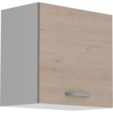 OSLO Meuble haut 1 porte - Décor Chene Jackson - L 60 x P 36 x H 58 cm (1/5)