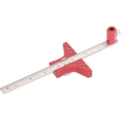 Règle de traçage d'angles pour le travail du bois, outil de marquage multifonctionnel trois en un pour la mesure de la hauteur, outil de traçage parallèle, jauge impériale (1/5)