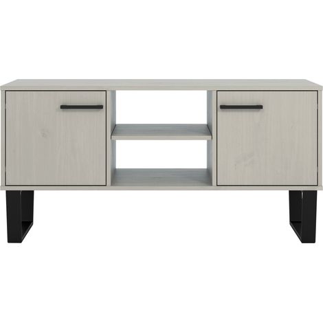 2 Door Flat Screen Tv Unit Grey Wax Finish (1/3)