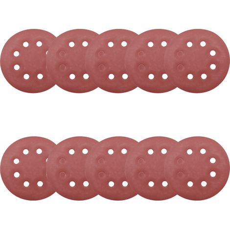 100 Stück Schleifscheiben, 5 Zoll, verschiedene Körnungen, 8 Löcher, beflockt, 10 verschiedene Körnungen, 125 mm (1/5)