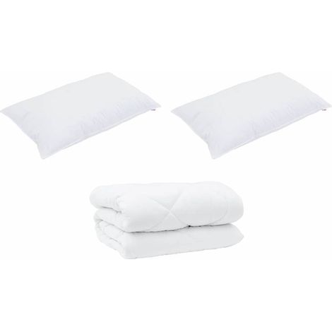Duvet d'hiver avec oreiller 3 pcs,Couette Blanc Microfibre CFW43404 (1/5)