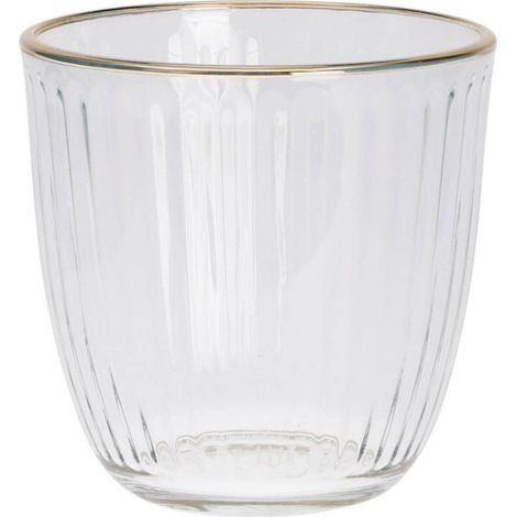 Gestreiftes Glas mit goldenem Rand, 295 ml