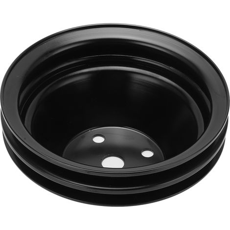Polea de cigüeñal de doble ranura para bomba de agua larga, compatible con motores Chevrolet SBC 262, 350 y 400.