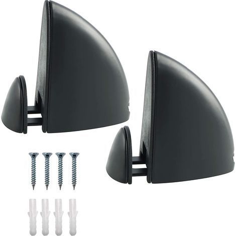 TAISHENGDA-2 Pièces Supports D'étagère en Verre Réglables, Pince à Verre Support Miroir, Garde Corps Verre Utilisé pour le Support D'étagère de Salle de Bain de 2-17 mm D'épaisseur (Noir) (1/5)