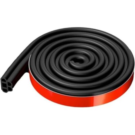 Bande d'étanchéité universelle pour portière de voiture de 5 m – Bande d'étanchéité universelle en caoutchouc double couche 5 trous – Bande d'étanchéité insonorisée pour capot de voiture et (1/5)
