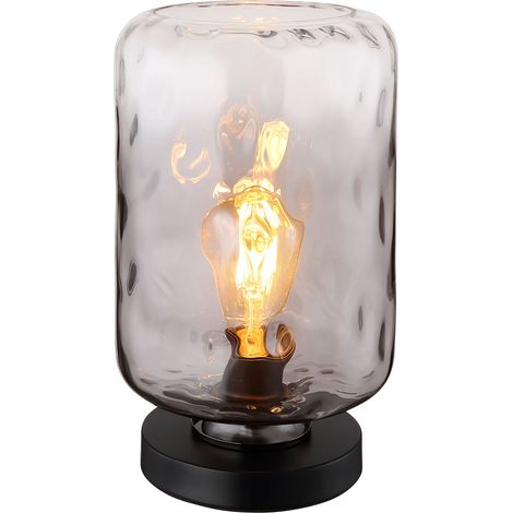 Globo - lámpara de mesa - Darina - negro - vidrio vidrio ahumado (1/3)