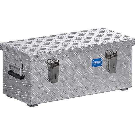 Coffre de chantier en aluminium 3mm – Dimensions 622x275x270mm – Volume 37L – Charge max 100kg – Poignées de sécurité rabattables – Certeo (1/5)