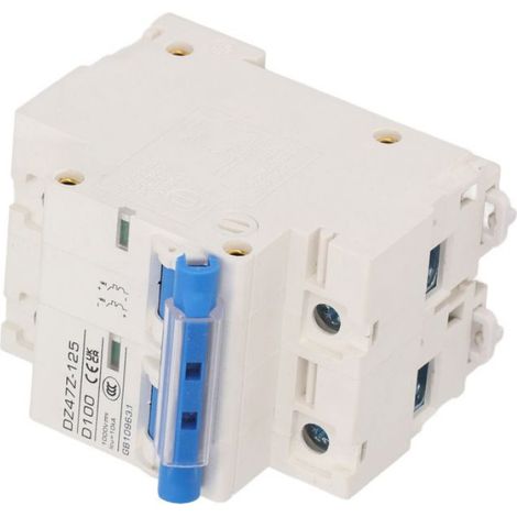 Disjoncteur CC DC Circuit Breaker 2P DZ47Z 125 100A DIN Rail Miniature Circuit Breaker pour bricolage accessoire Bleu (1/5)