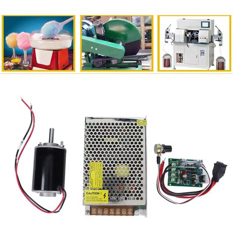 XD-3420 30W Hochgeschwindigkeits-Permanentmagnet-Gleichstrommotor mit kurzer Welle + Netzteil + 24V-Drehzahlregler, 7000 U/min (1/5)