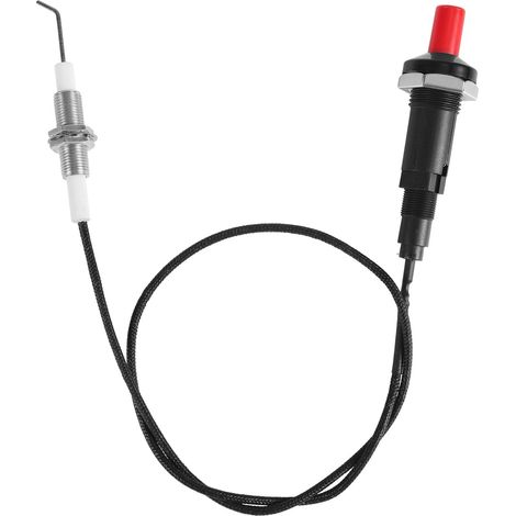 Allumeur piézoélectrique avec allumage par étincelle, bouton poussoir en métal propane fileté, électrode gril, allume-feu de rechange pour cheminée à gaz, four, chauffage, barbecue, torche, cuisine (1/5)