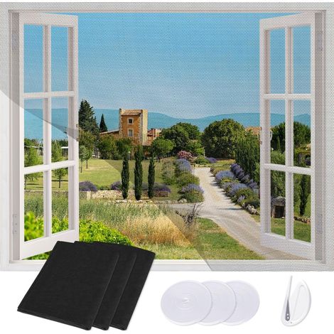 Moskitonetz für Fenster, schwarz, 1,3 m x 1,5 m