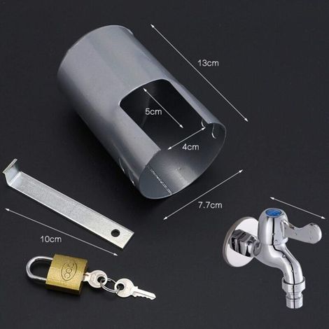 Serrure de robinet antivol, serrure de robinet, robinet de verrouillage, couverture de protection extérieure, fer en métal de haute qualité, multifonction, pour extérieur, jardin, cuisine (1/5)