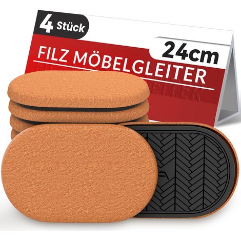 Patin Glisseur pour Meuble Lourd,Marron Ovale 4 pcs - 24cm × 14.5cm Furniture Sliders, Meuble Patin Protégez Le Plancher de Bois Franc,Déplacez Les Meubles Lourds Rapidement et Facilement (1/5)