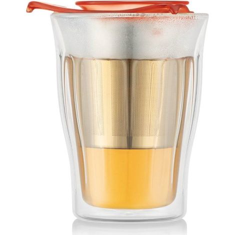 Tasse a thé avec infuseur - BODUM - YO-YO SET - 0,35 L - Double paroi - Verre et inox (1/3)