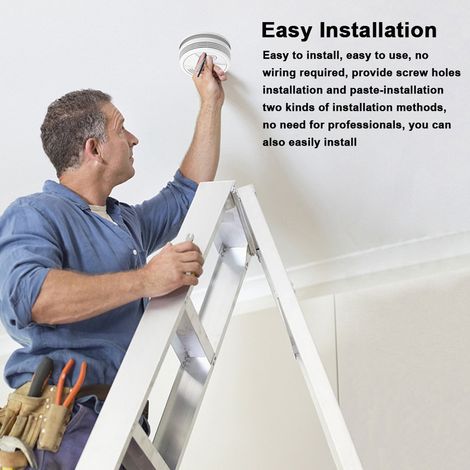 Tuya Wifi capteur photoélectrique indépendant détecteur de fumée protection contre l'incendie alarme sonore et lumineuse avec application de téléphone portable fonction d'alerte push à distance. (1/5)