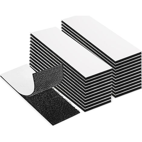 20 Pièces Scratch Autocollant Double Face, 20mmx100mm Bande Scratch Adhésif Bande Agrippantes Adhésives Autocollant, pour Ménage, Bricolage Et l'artis (1/5)