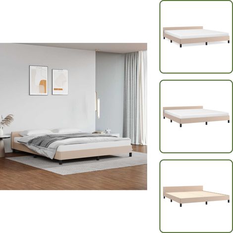 Bettgestell mit Kopfteil ohne Matratze Cappuccino 180x200 cm - Bettestell - Doppelbett - Boxspringbetten - Kopfteil - Kunstlederbett (1/5)