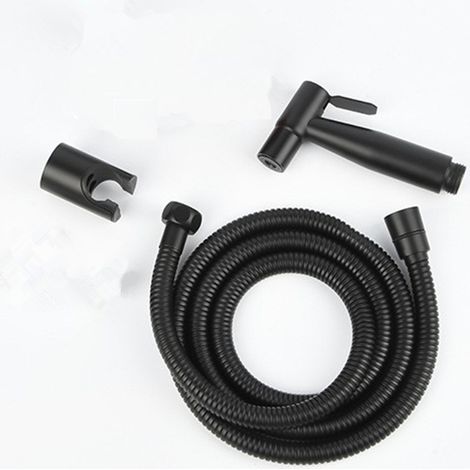 Pommeau de douchette WC en acier inoxydable noir, kit bidet pour