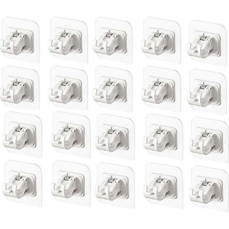 20 Supports de Tringle à Rideau Crochets de Fixation Murales Pinces d'Accrochage Lot (1/5)