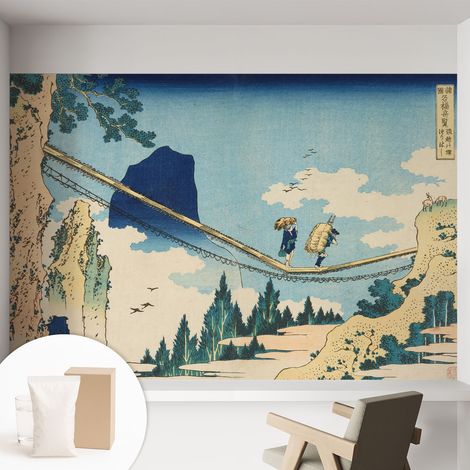 Fototapete Tapete Vliestapete mit Kleber - trendige Wanddeko - Schlafzimmer - Wohnzimmer Bergbrücke 152x104 cm (1/5)