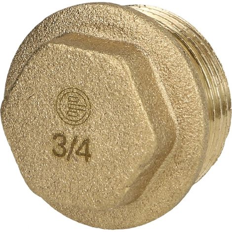 Bouchon 3/4’’ hexagonal laiton nu