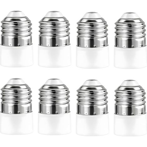 8 PCS E27 vers E14 Adaptateur de Douille, Adaptateur E14 E27 pour Douille Ampoule E27, Douille Voleuse Universelle pour Ampoules LED, Halogènes et Incandescentes, Installation Facile (1/5)