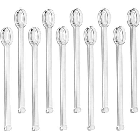 10 pièces Spoons en verre clair, 5.8 pouce Mini cuillère à café, Théspoons en verre résistant à la chaleur, pour boissons froides (1/5)