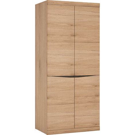 Kleiderschrank mit 2 Türen SANFORD-129 in Eiche hell Nb., B/H/T: ca. 86/196,5/58 cm (1/4)