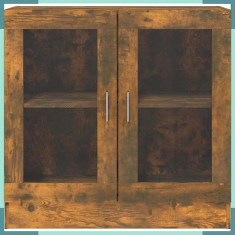 815615 Armoire à vitrine Chêne fumé 82,5x30,5x80 cm Bois d'ingénierie (1/5)