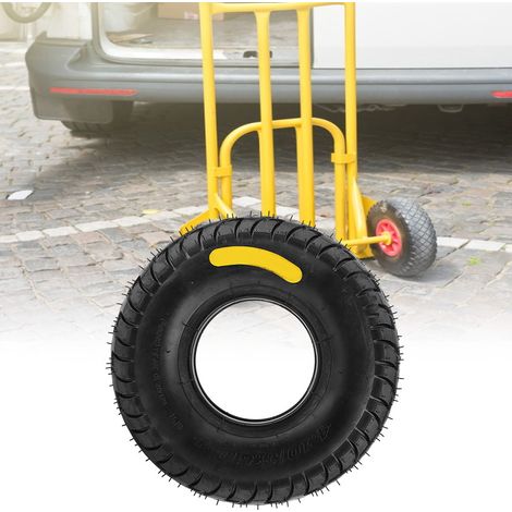 Pneus en caoutchouc, à bonne élasticité, adaptés aux chariots à outils gonflables/chariots manuels. Dimensions : 4,10/3,50-5,12 pouces / 4,10/3,50-4,10 pouces. (1/5)