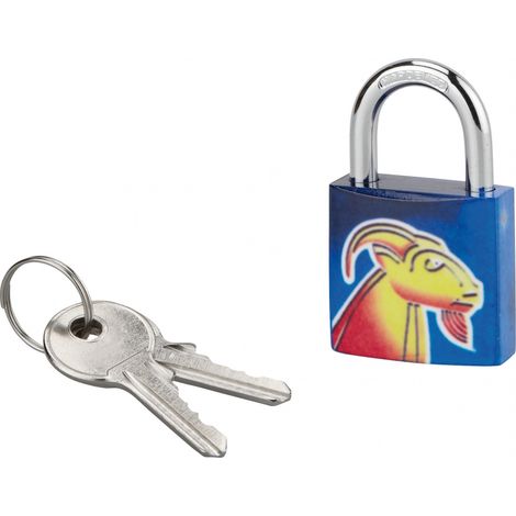 Lucchetto segno zodiacale Capricorno, acciaio, interno, arco in acciaio, 30 mm, 3 chiavi – THIRARD (1/2)