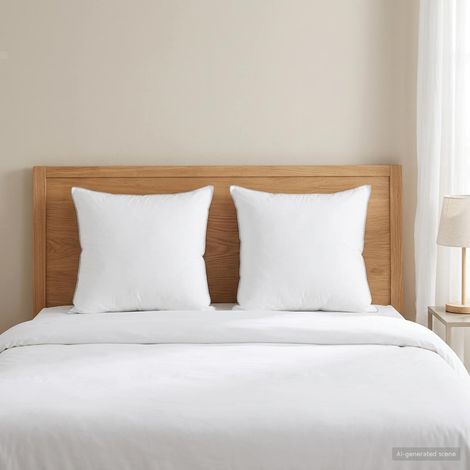 vidaXL Almohada 2 uds. 80 x 80 cm Lana australiana Blanco (1/5)